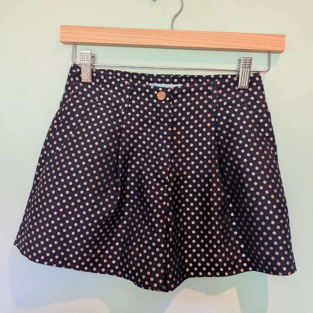 Abel & Lula Girls Metallic Dot Navy Shorts